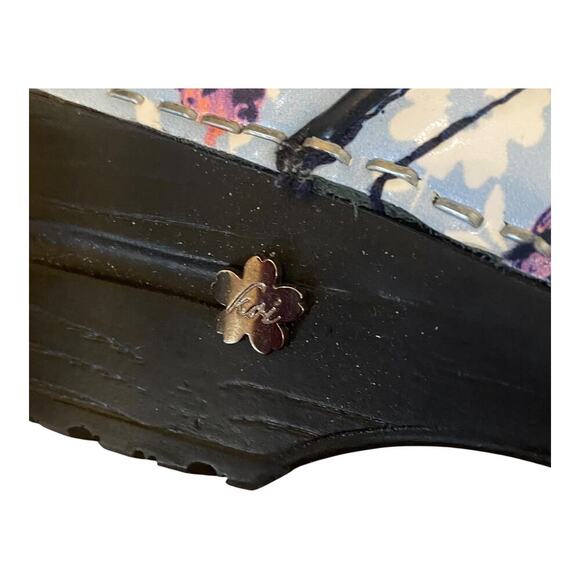 Sanita Professional Clogs EU size 35 US 4 Blue Leather Butterfly Floral Work - Picture 15 of 16